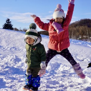 雪にテンション上がっています!子供は風の子!元気もりもり!