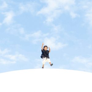 ふわふわドーム貸切で大喜びの1枚です。