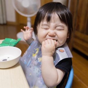 自宅でおやつの時間♪
最後のせんべいを手に取り、味わって嬉しそうに食べていたので撮りました。
「おいしい〜!」の瞬間です。