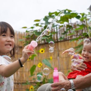 ふわふわシャボン玉沢山できたね